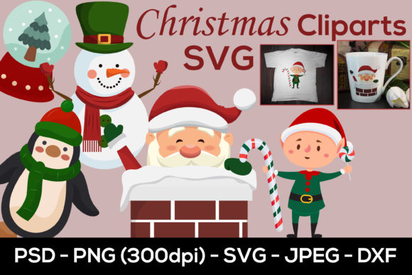 Christmas Bundle, Santa Sublimation Graphics