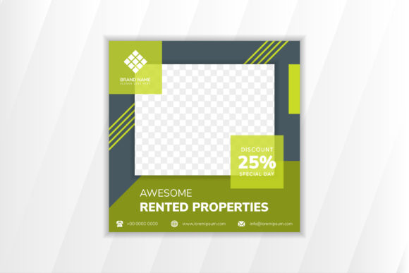 Green Grey Properties Square Banner Graphics