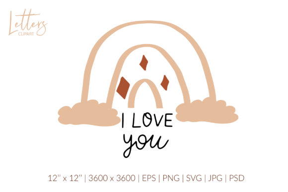 I Love You Svg. Love Quote Rainbow Svg