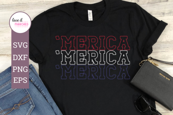 Merica Mirror Word Cut File: Graphics and Crafts