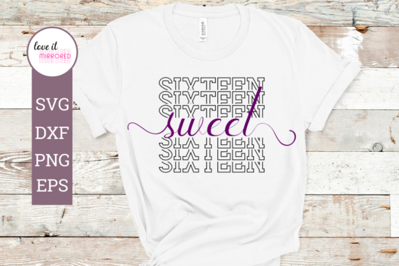 Sweet Sixteen Mirror Word Cut File